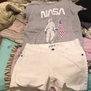 Girls white stretch shorts